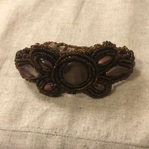 Handmade brown beaded bracelet